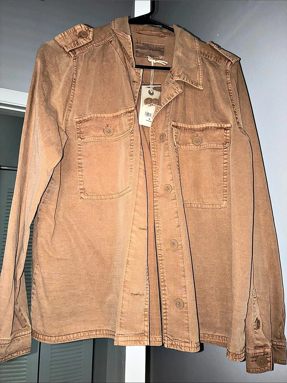 Lucky Brand Utility Lightweight Jacket Camel Brown NWT